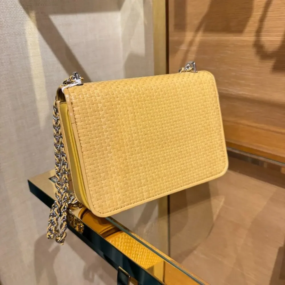 NEW‼️Tory Burch Britten Woven Small Shoulder Bag 180210 $670 Dark Sun
